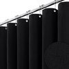 BTTN Extra Long Shower Curtain - 84 Inch Long Linen Textured Weighted Fabric Shower Curtain Set with 12 Plastic Hooks, Hotel Luxury Decorative Curtains for Bathroom Showers and Bathtubs - 72x84, Black