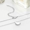 Yheakne Boho Moon Necklace Choker Silver Moon Phase Choker Necklace Crescent Moon Pendant Necklace Flat Moon Necklace Jewelry for Women (Silver)