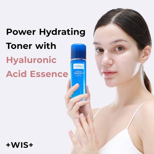 +WIS+ Power Hydrating Toner with Hyaluronic Acid, Effective Soothing for Sensitive Skin, Daily Face Skin Care for Dry to Normal Skin (4 fl.oz)
