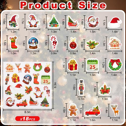 Qumenan 360Pcs Christmas Foam Sticker Self-Adhesive Bulk Assorted Christmas Stickers Santa Reindeer Snowman Stickers for Arts Crafts Laptops Party Favors Decoration Home DIY Supplies