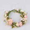 Floral Fall Artificial Wooland Wedding Flower Crown Bridal Headpiece Flower Girl Halo Photo Props FFL-01 (Coral)