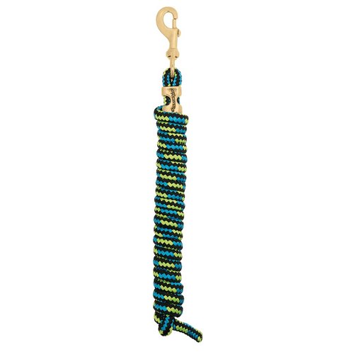 Weaver Leather Poly Lead Rope , Black/Hurricane Blue/Lime Zest, 5/8 x 10'