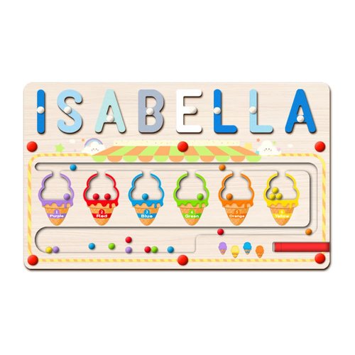 giftoria Magnetic Color and Number Maze, Name Puzzle for Kids Personalized Montessori Toys for 3 4 5 Years Old Wooden Color Sorting Magnet Counting Puzzle Preschoolers Education Toys