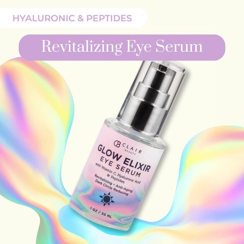 Clear Beauty Vitamin C & Hyaluronic Acid Under Eye Serum - Reduce Eye Bags, Puffiness, Dark Circles & Wrinkles, Lifting Eye Serum - Cruelty Free Korean Skin Care For All Skin Types