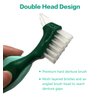 Ocircle Premium Hard Denture Brush Toothbrush, White Carrying Case, Multi-Layered Bristles & Portable Denture Double Sided Brush, Denture Care(Pack of 6)