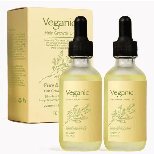 Veganic Hair Growth Oil, Veganic Natural Hair Growth Oil, Veganic Hair Oil for Hair Growth for Men and Women 2pcs