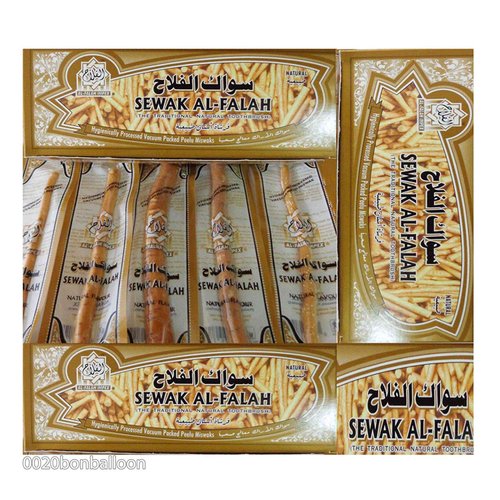 10 Pcs Al Falah Siwak Meswak Miswak Miswak Arak Peelu Al Falah Chewing Stick with Natural Flavor Organic Herbal Toothbrush Vacuum Sealed Freshener (Ten Tooth Sticks)