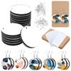 Whaline 30Pcs Round Sublimation Blank Earrings Bulk Unfinished Heat Transfer Earrings with Earring Hooks and Jump Rings for Women Jewelry DIY Crafts Making Supplies