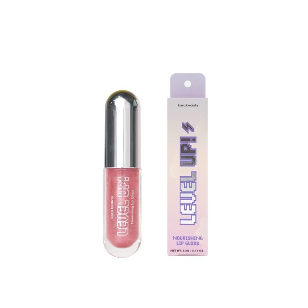 Kara Beauty LEVEL UP NOURISHING LIP GLOSS - High Shine Vegan Sugar Melon Scented Lip Gloss Infused with Hylaluronic Acid, Rosehip Oil & Vitamin E (Virtual)