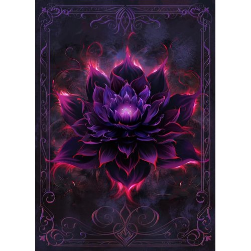 MTG Card Sleeves 100CT (Crimson Black Lotus), Matte Art Card Sleeves, Matte Back & Clear Front, 66x92mm