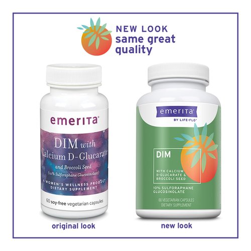 Emerita DIM Formula with Calcium D-Glucarate | Womens Supplement for Optimal Balance at Midlife | 60 VegCaps, 30 Serv.