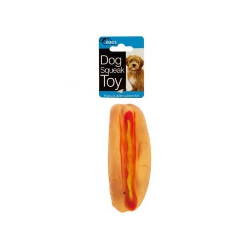Kole Imports Hot Dog Squeak Dog Toy. Squishy Small Dog Toy Ideal for Stress Relief. Puppy Teething Chew Toy for Anxiety Relief for Aggressive Chewers