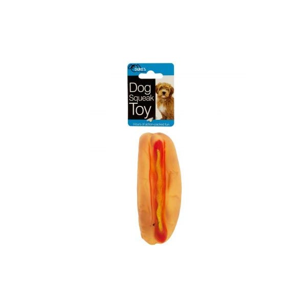 Kole Imports Hot Dog Squeak Dog Toy. Squishy Small Dog Toy Ideal for Stress Relief. Puppy Teething Chew Toy for Anxiety Relief for Aggressive Chewers