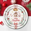 KFJBPB 60 Pcs Christmas Paper Plates and Napkins Party Supplies, Merry Christmas Reindeer Santa Dinnerware Set Disposable Paper Dinner Plates Dessert Plates for Holiday Christmas Party Decorations