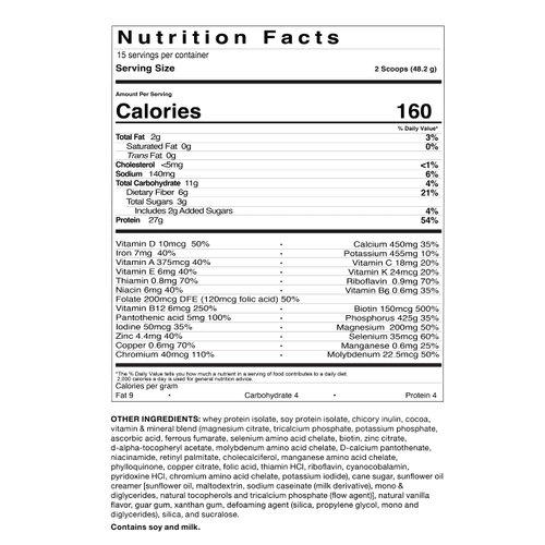 Celebrate Vitamins High Protein Meal Replacement Shake, 27 g Protein Powder, 6 g of Fiber, For Post-Bariatric Surgery Patients, Deep Chocolate, 15 servings