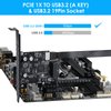 BEYIMEI PCI-E 1X to USB 3.2 GEN1 5Gbps 20pin Front Panel Header (to Type-c Front Panel Header) + USB 3.0 19Pin Socket Expansion Card,Type-E Internal 20-pin Front Panel Connector Riser Card