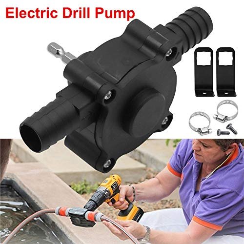 lzndeal Electric Drill Pump for Water Gasoline Oil Diesels Fluid Transfer Pump Mini Hand Self-Priming Quick Pumping Speed
