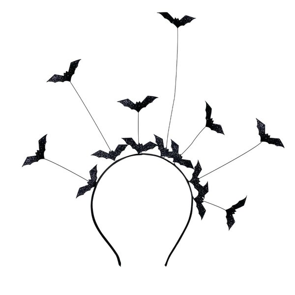 Halloween Bat Ears Headband for Women Girls Halloween Hair Accessories with 12 Bat Headband for Women Girls Halloween Headpiece Black Halloween Costume Accessories for Women Girls Gothic Accessory