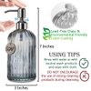 JASAI 18 Oz Vertical Stripes Kitchen Soap Dispenser with 304 Rust Proof Stainless Steel Pump, Refillable Liquid Soap Dispenser for Bathroom, Kitchen, Hand Soap, Dish Soap (Clear Grey)