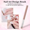 Giantree 2Pcs Nail Art Clean Up Brushes, Round and Angled Nail Polish Clean Up Brush, Nail Brushes for Cleaning Polish Mistakes on the Cuticles, Fingernail Cleaning Brushes for Nail Art and Designs