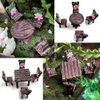 6 PCS Miniature Table and Chairs Set, Fairy Garden Furniture Ornaments Kit for Dollhouse Accessories Home Micro Landscape Decoration Garden Miniatures
