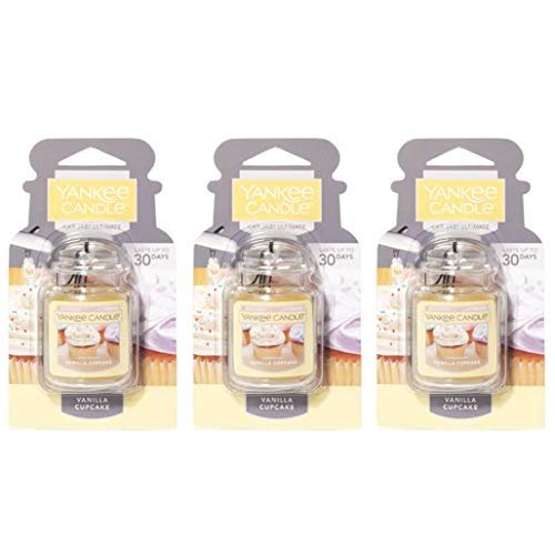 Yankee Candle 3 Pack Car Jar Fragrances. Vanilla Cupcake. Air Freshener.