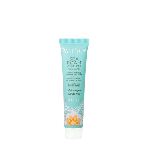 Pacifica Face Wash - Sea Foam Mini Travel Size, Skincare, Daily Gentle Foaming Cleanser, Makeup Remover, Face Cleanser, Skin Care, For Combination and Oily Skin, Vegan, 1.4 fl oz (1 Count)