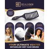 BEAUXSOI Vented Detangling Brush for Wet or Dry, Thick, Coily, and Curly Hair | Curved Vent Brush for Blow Drying