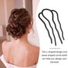 Gjinxi Hair Side Combs 4 Pcs Hair Fork Clips Hair Pins Combs Metal Buns Updo U-Shape 4 Prong Hair Sticks Hairpin Styling Tool Accessories Twist Black Headpieces for Women Girls Decoration