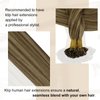 Full Shine Prebonded Hair Extensions Color 4P27 Ktip Human Hair Extensions 20 Inch Ktip Fusion Hair Extensions Human Hair 50 Gram Straight Hair Extensions Real Human Hair for Women Real Remy Hair