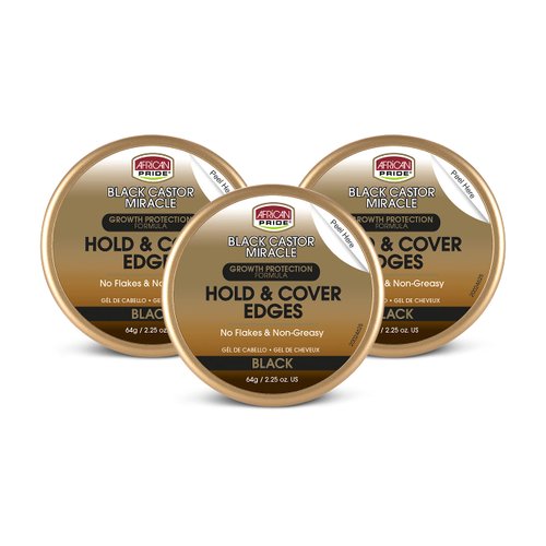 African Pride Black Castor Miracle Hold &amp; Cover Edges - Slicks Edges, Covers Grays, Fills Thinnin...