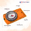 Orienteering Compass Hiking Backpacking Compass | Advanced Scout Compass Camping Navigation - Boy Scout Compass for Kids | Professional Field Compass for Map Reading - Best TurnOnSport Survival Gifts