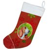 Caroline's Treasures LH9332-CS Basset Hound Red and Green Snowflakes Holiday Christmas Christmas Stocking Fireplace Hanging Stockings Christmas Season Party Decor Family Holiday Decorations