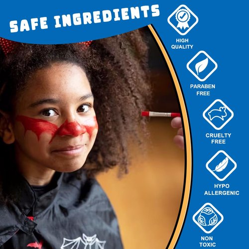 Bowitzki 14 Colors Face Body Paint Set Cream Makeup 20ml Water Based Face Painting Special Effects For Adults Children Kids Halloween Christmas Party Stage Cosplay 0.7OZ Each