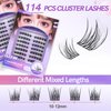 Natural Lash Clusters Wispy Cluster Eyelash Extensions 114Pcs Cluster Lash Extensions 10-12MM Soft & Thin Band Individual Lashes DIY at Home by MLEN DIARY