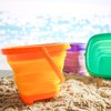 Shindel 3PCS Foldable Buckets, Colorful Foldable Beach Bucket Collapsible Sand Bucket Water Bucket for Beach Fun Summer Vacation, Sand Toys for Toddlers, Travel Beach Toys