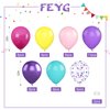 Pink Blue Purple Balloons,60 Pcs 12 Inches Rose Red Pink Purple Teal Yellow Metallic Purple Balloons Confetti Balloons for Kids Birthday Decoration Birthday Party Wedding Decorations Supplies.