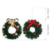 10 Pieces Mini Artificial Christmas Wreaths Ornaments, Dollhouse Miniature Christmas Wreath Doll House Mini Xmas Wreath for Dollhouse Door Windows Christmas Tree Decoration (Gold Bell)
