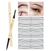 6 Pairs Eyebrow Tattoo Auxiliary Stickers A B C Eyebrow Shape 2 Pairs Each Professional Semi Permanent Auxiliary Sticker for Microblading TgoBeauty (6 Pairs Sticker+1 Brown Brow Pen)
