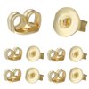 JIACHAREMED 14K Gold Earring Backs Replacements - Comfort Earring Backs for Studs, Secure Ear Locking for Stud Earrings Ear Nut for Posts, 10Pcs/5 Pair
