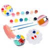 Aulufft 180pcs Mini Acrylic Paint Set,12 Colors Acrylic Paint Strips with 30 pcs Paint Brushes for Kids&Adults,Kids Container Strips Storage for Children Painting Artistic Crafts