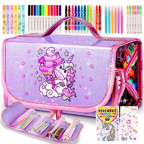 CzoyJoyz 50 Pcs Fruit Scented Washable Markers Set for Girls 4-8, Unicorn Coloring Markers Art Se...
