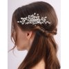 BERYUAN Bridal Rhinestone Crystal Beads Hair Comb Silver Rhinestone Wedding Headpiece Wedding Bridal Hair Side Comb Crystal Rhienstone Wedding Hair Comb for Wedding Women