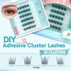 MLEN DIARY Self Adhesive Lash Clusters DIY Eyelash Extensions D Curl Natural 36Pcs Self Adhesive Cluster Lashes 10-12MM No Glue Individual Lashes Self Application at Home