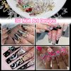 105 Pcs Silver+Gold Nail Gems Charms, Bow Moon Snake Planet Butterfly Heart Pink Cherry Nail Charms 3D Nail Art Jewelry Alloy Rhinestones Gems+Charms for Nail Art DIY Jewel Accessories