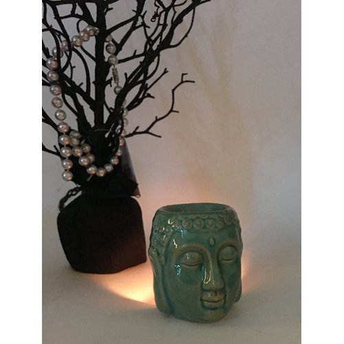 Set of 2 Nice Essential Oil Burner Diffuser Aroma Aromatherapy Air Freshener Buddha Shakyamuni Ceramic for Yoga SPA Meditation
