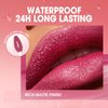 LANGMANNI 3 Colors Matte Liquid Lipstick Kit,Long Lasting & Waterproof Nude Lipgloss,High Pigmented Not Thick or Stick Lip Gloss Set For Women And Girls (B-#4#5#6)