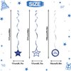 Nelbiirth Happy 15th Birthday Blue & Silver Glitter Swirls Streamers Party Decorations - 15 Pcs 15th Birthday Hanging Swirls Streamers Kit,Cheers to Fifteen Years Old Bday Party Sign.