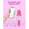 Amazmic Toys for Girls, Kids Karaoke Microphone Toddler Microphone for Kids with Lights, Birthday Gift for Girls, Boys Toy Age 3 4 5 6 7 8+(Light Pink)