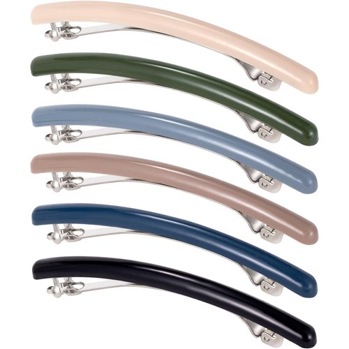 Pndeyo 6pcs Hair Barrettes and Clips for Women - Thin Fine Hair Accessories, French Barrette Clasps, No Slip Flat Pins for Short, Medium or Long Hairstyling